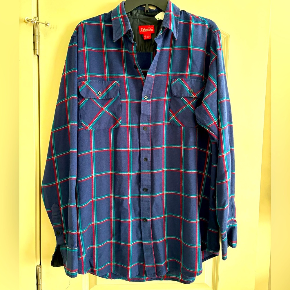 Coleman Tall Men's Red, Blue, White And Green Size L, Warm & Cozy 58726